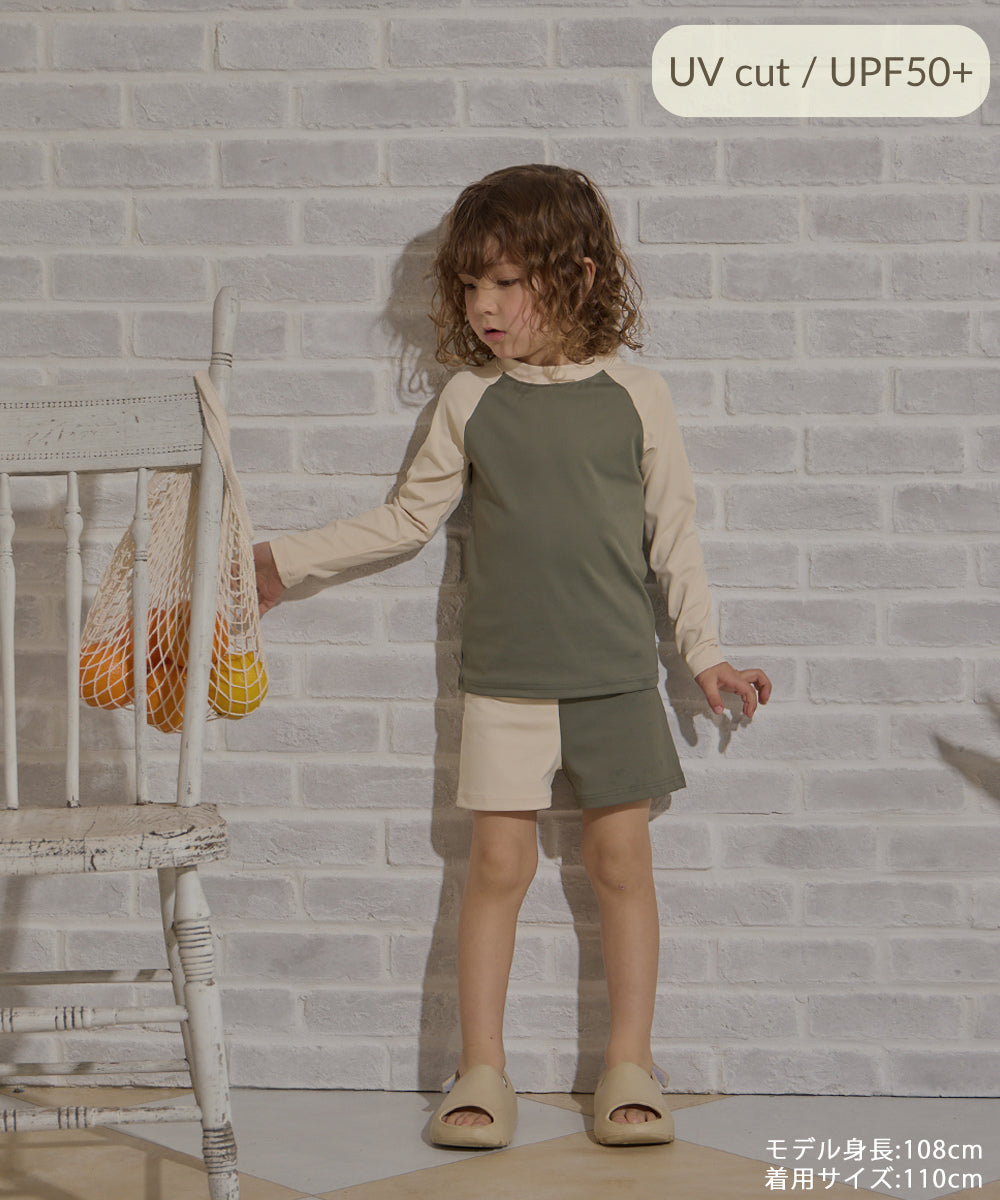 【リンク】UVカット配色ラッシュガードセットアップ(UPF50+)