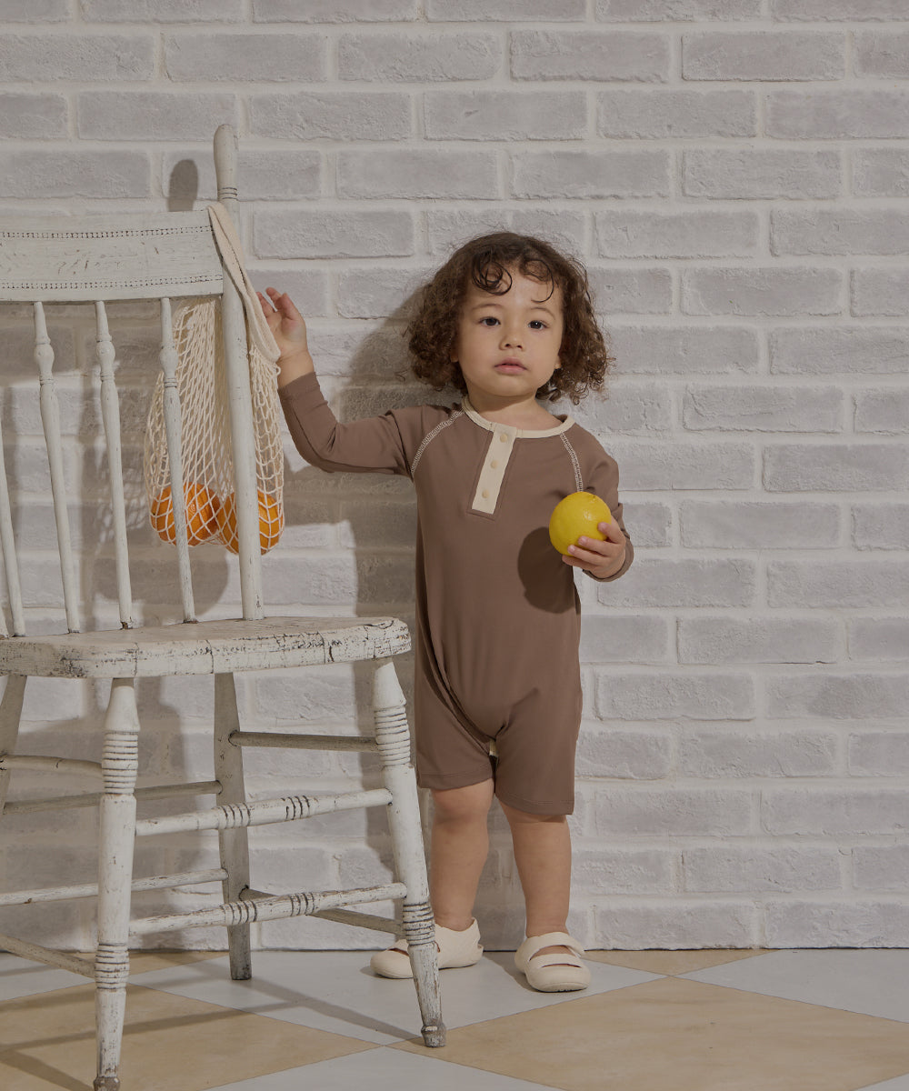 【リンク】UVカット配色ロンパースラッシュガード(UPF50+)