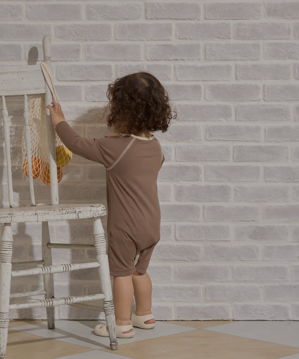 【リンク】UVカット配色ロンパースラッシュガード(UPF50+)