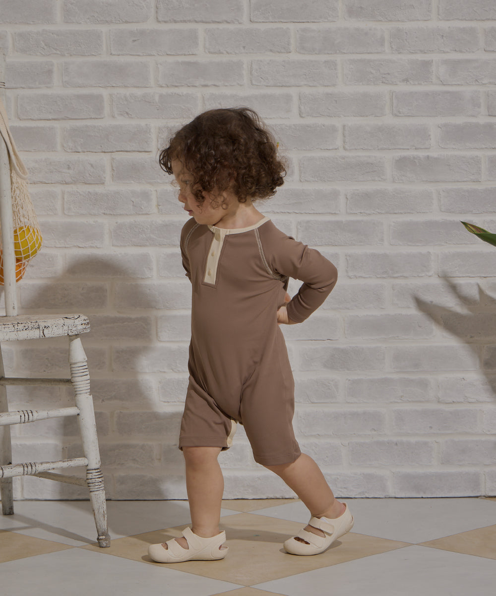 【リンク】UVカット配色ロンパースラッシュガード(UPF50+)