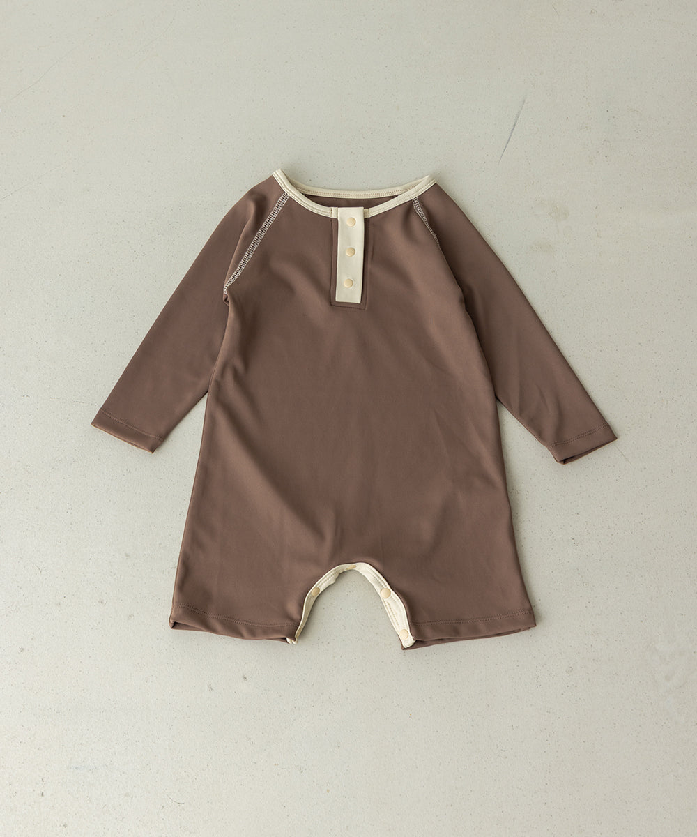 【リンク】UVカット配色ロンパースラッシュガード(UPF50+)