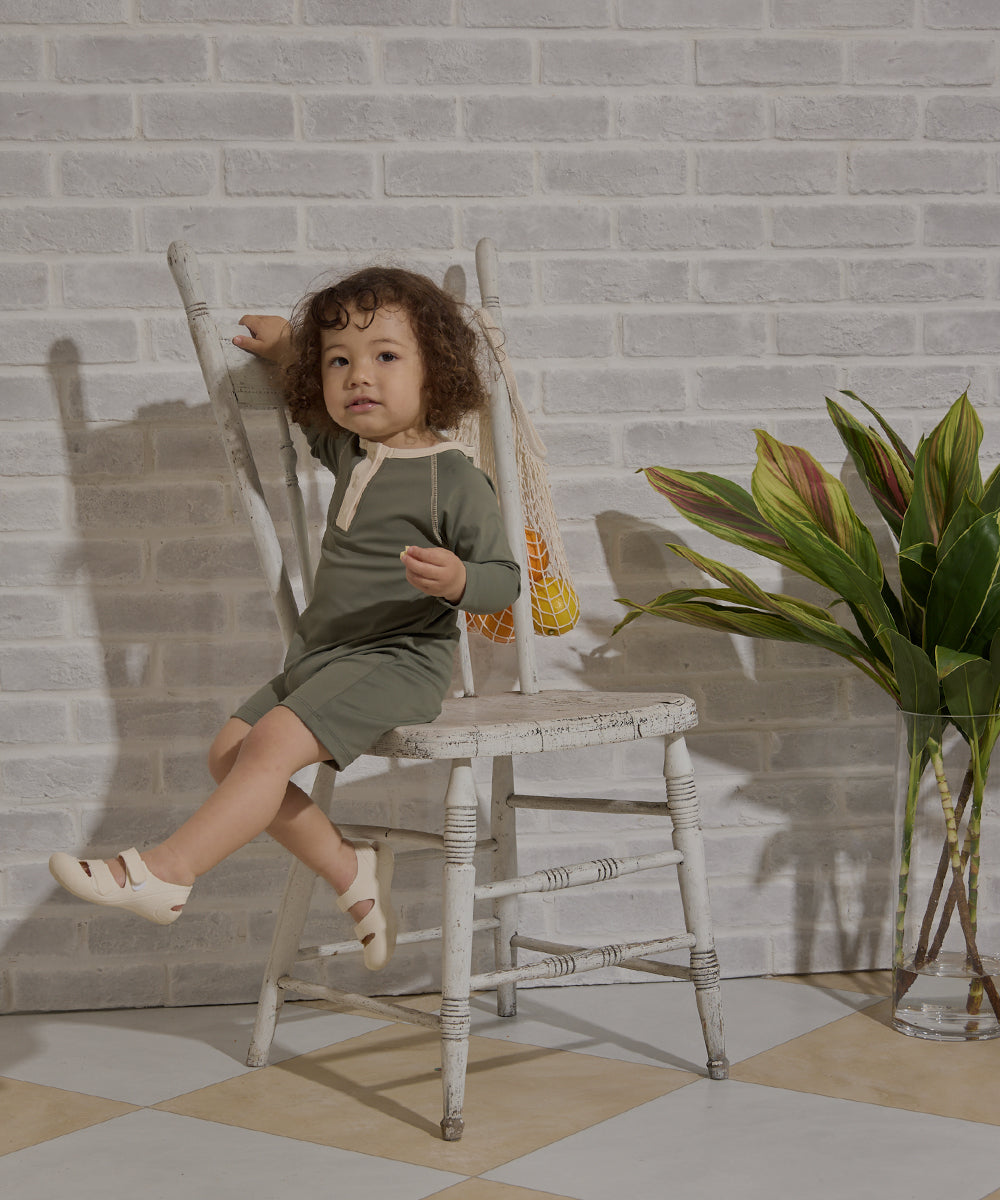 【リンク】UVカット配色ロンパースラッシュガード(UPF50+)