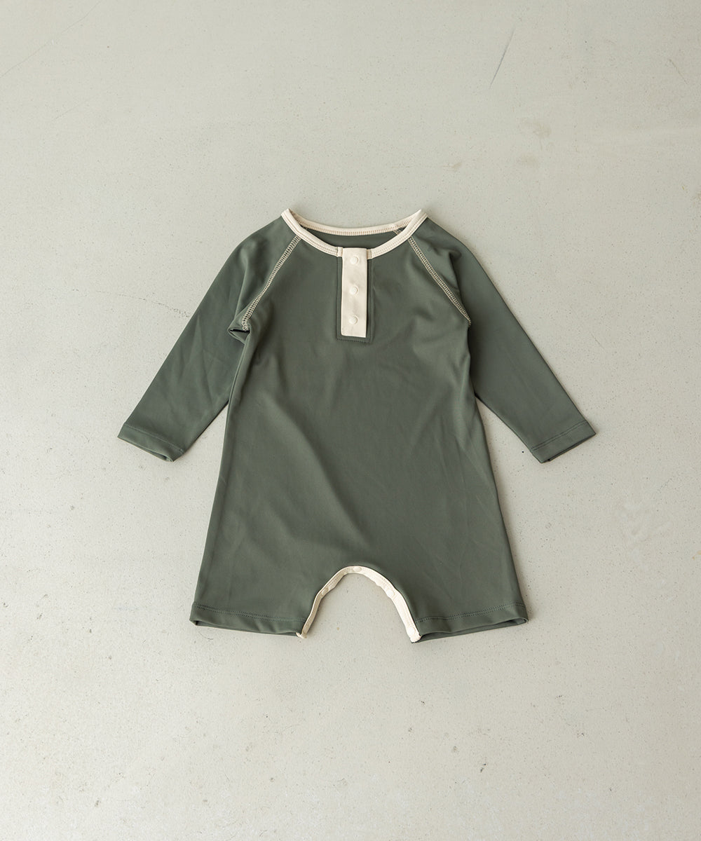 【リンク】UVカット配色ロンパースラッシュガード(UPF50+)
