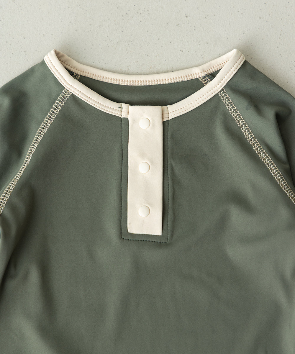 【リンク】UVカット配色ロンパースラッシュガード(UPF50+)