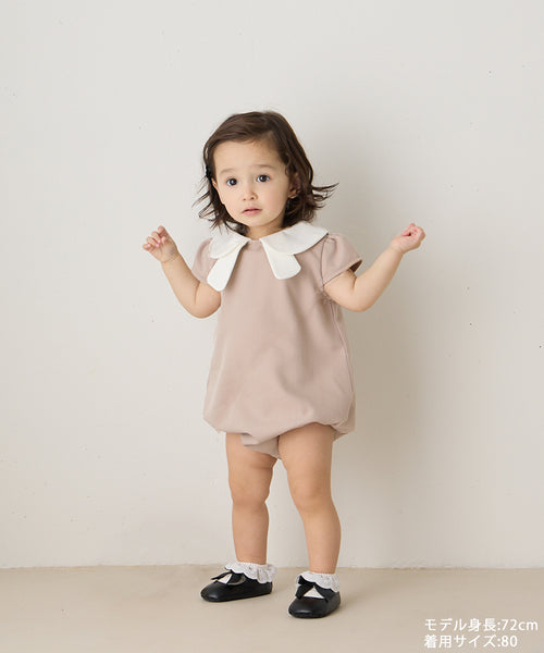 【リンク】ダブルカラーキャップスリーブベビーロンパース