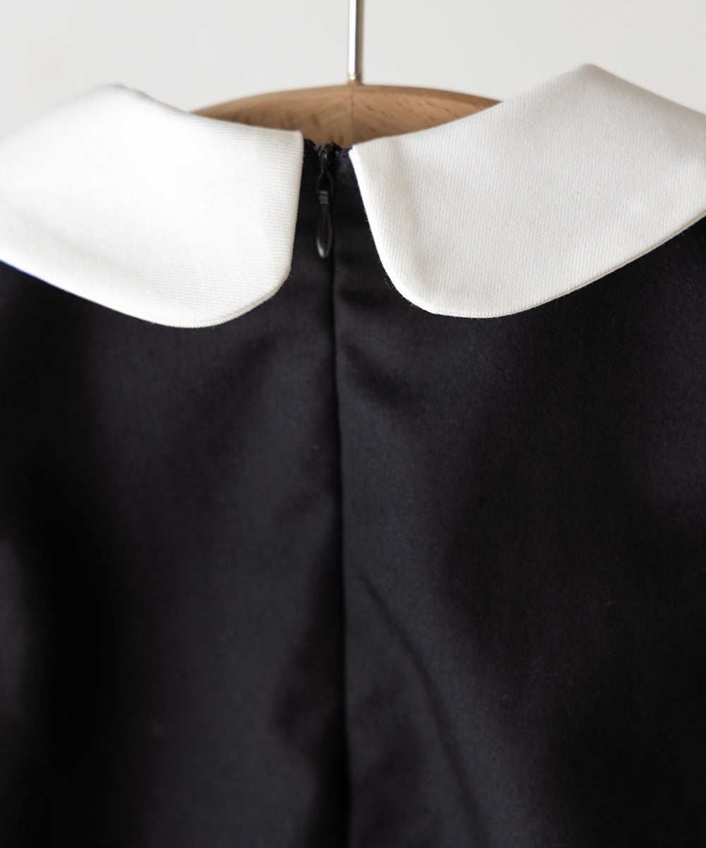 【リンクコーデ】ダブルカラーキャップスリーブベビーロンパース