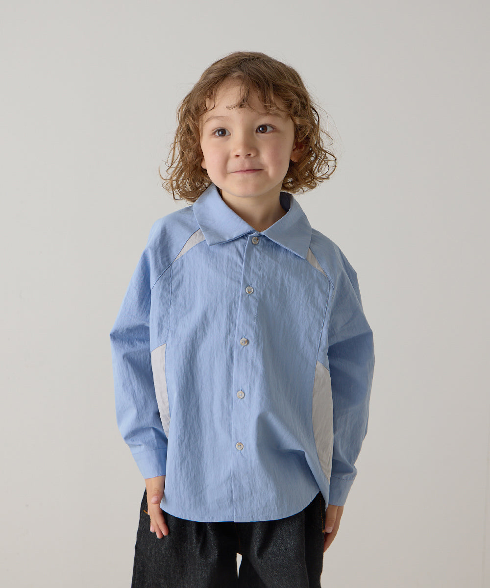 バイカラーラグランスリーブシャツ