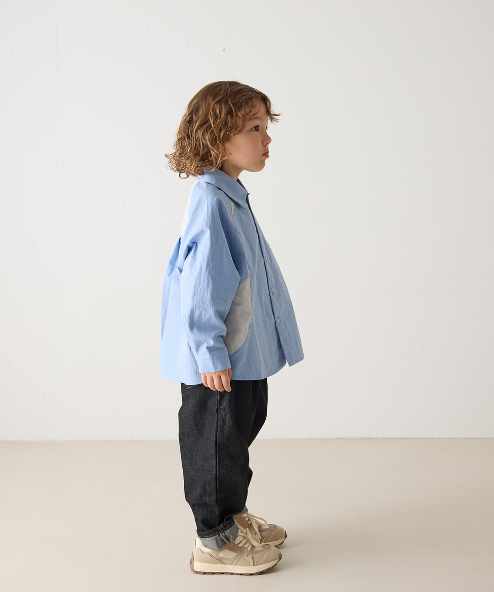 バイカラーラグランスリーブシャツ