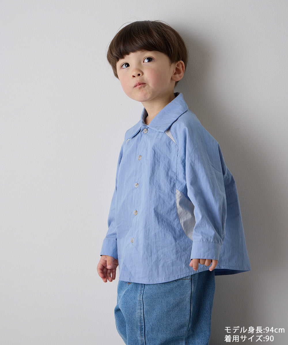 バイカラーラグランスリーブシャツ