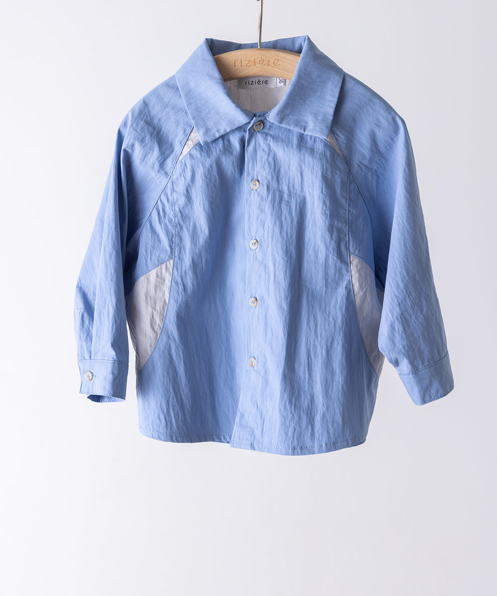 バイカラーラグランスリーブシャツ