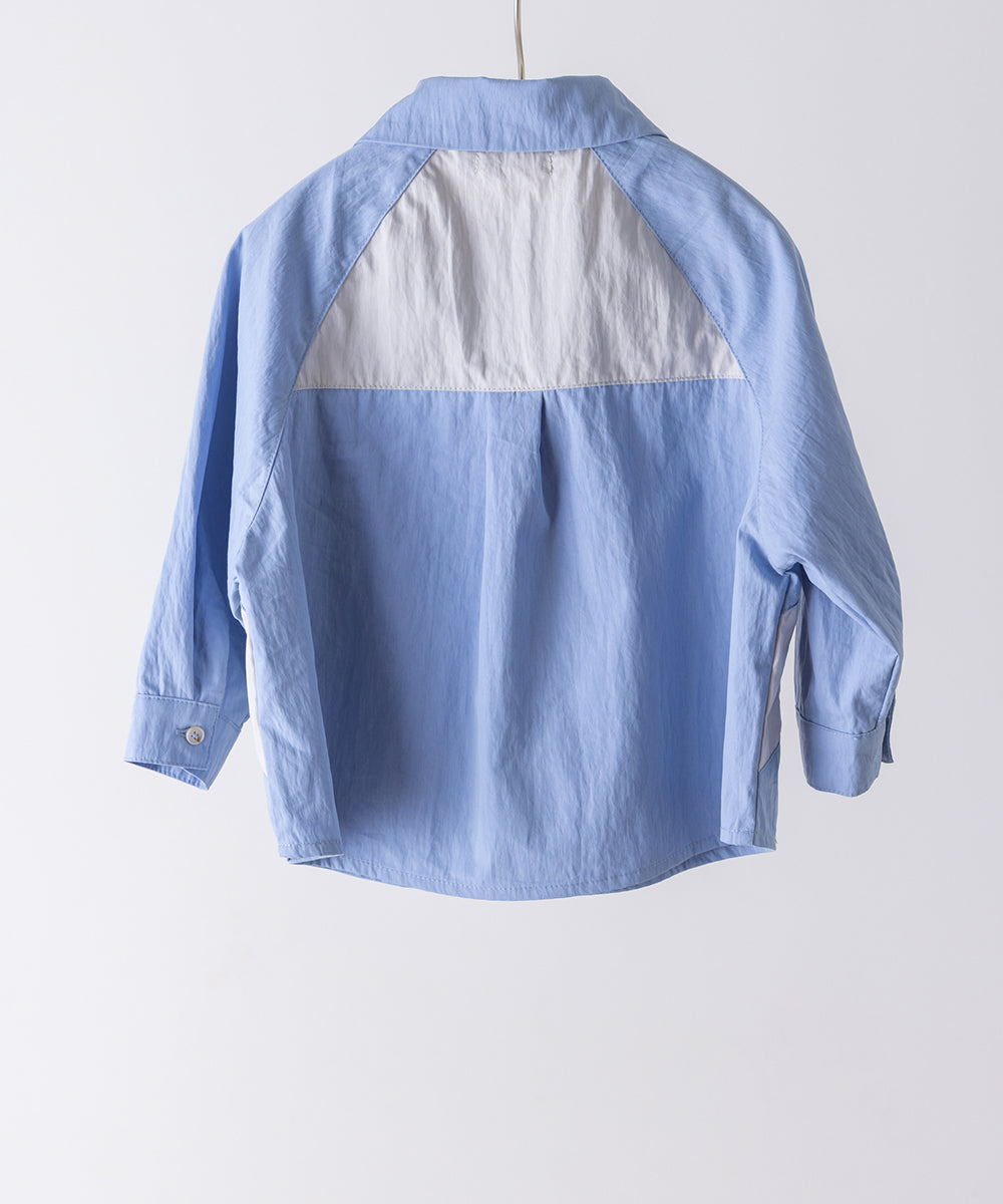 バイカラーラグランスリーブシャツ