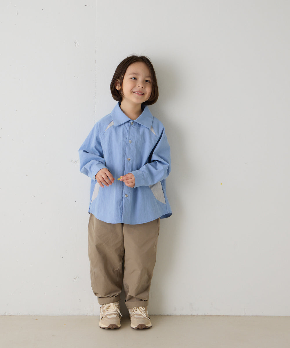 バイカラーラグランスリーブシャツ