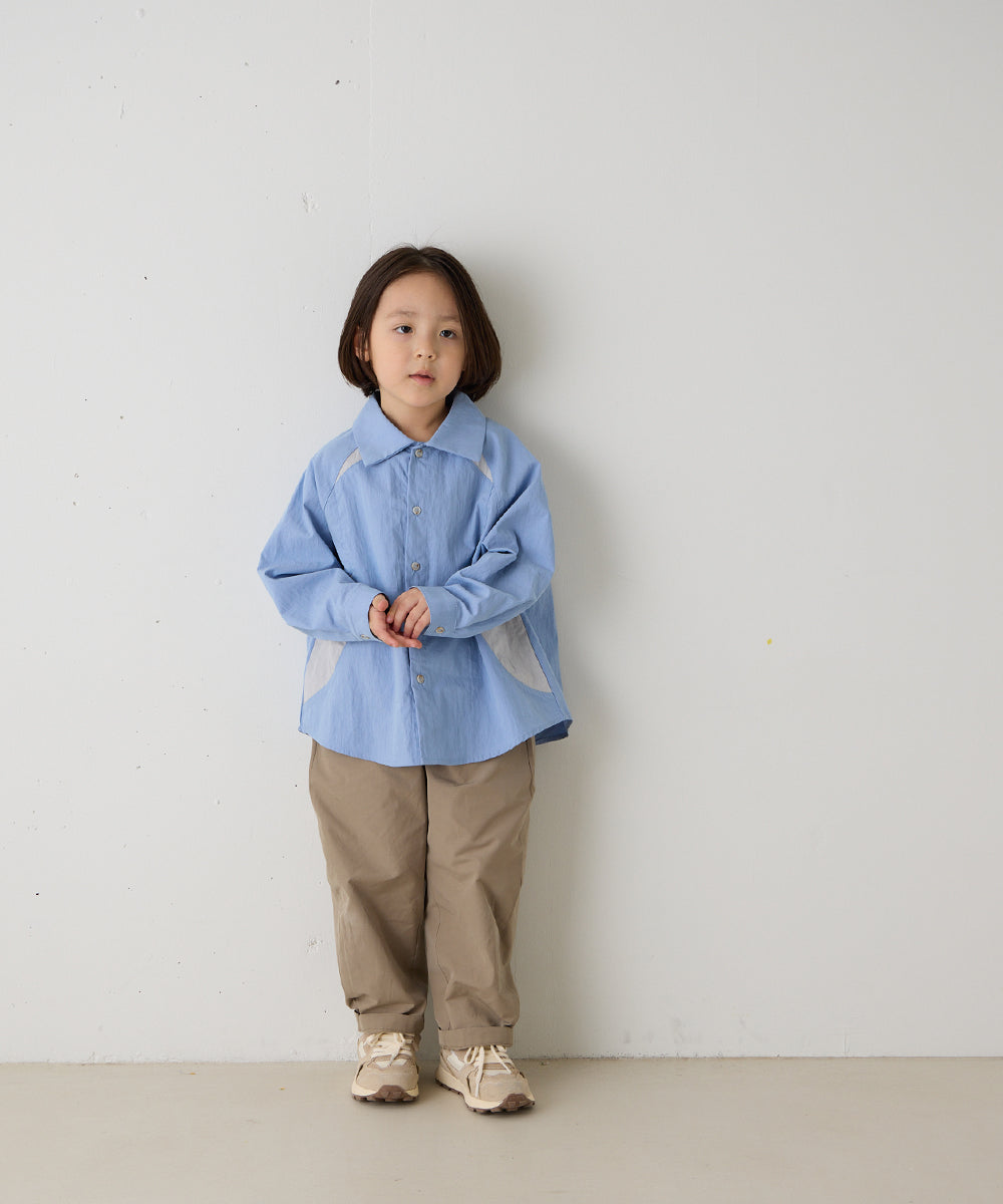 バイカラーラグランスリーブシャツ