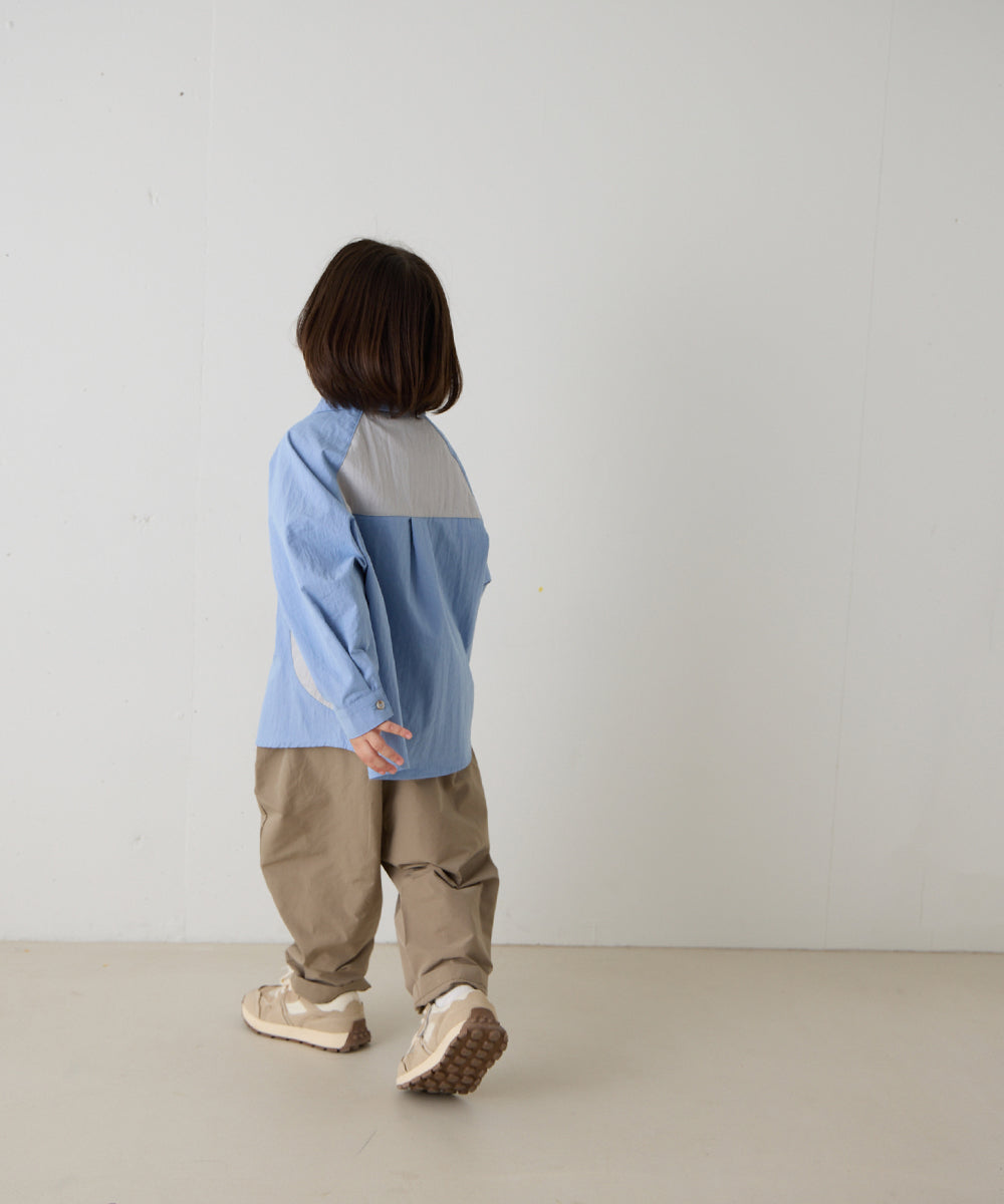 バイカラーラグランスリーブシャツ