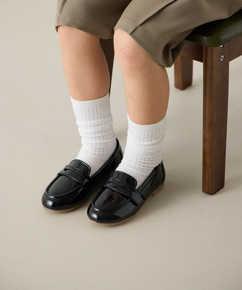 簡単着脱フェイクエナメルローファー