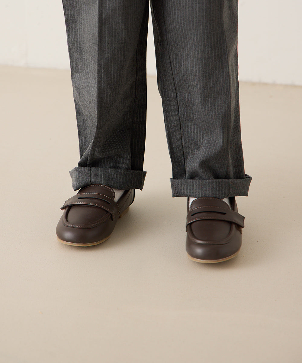 簡単着脱フェイクレザーローファー