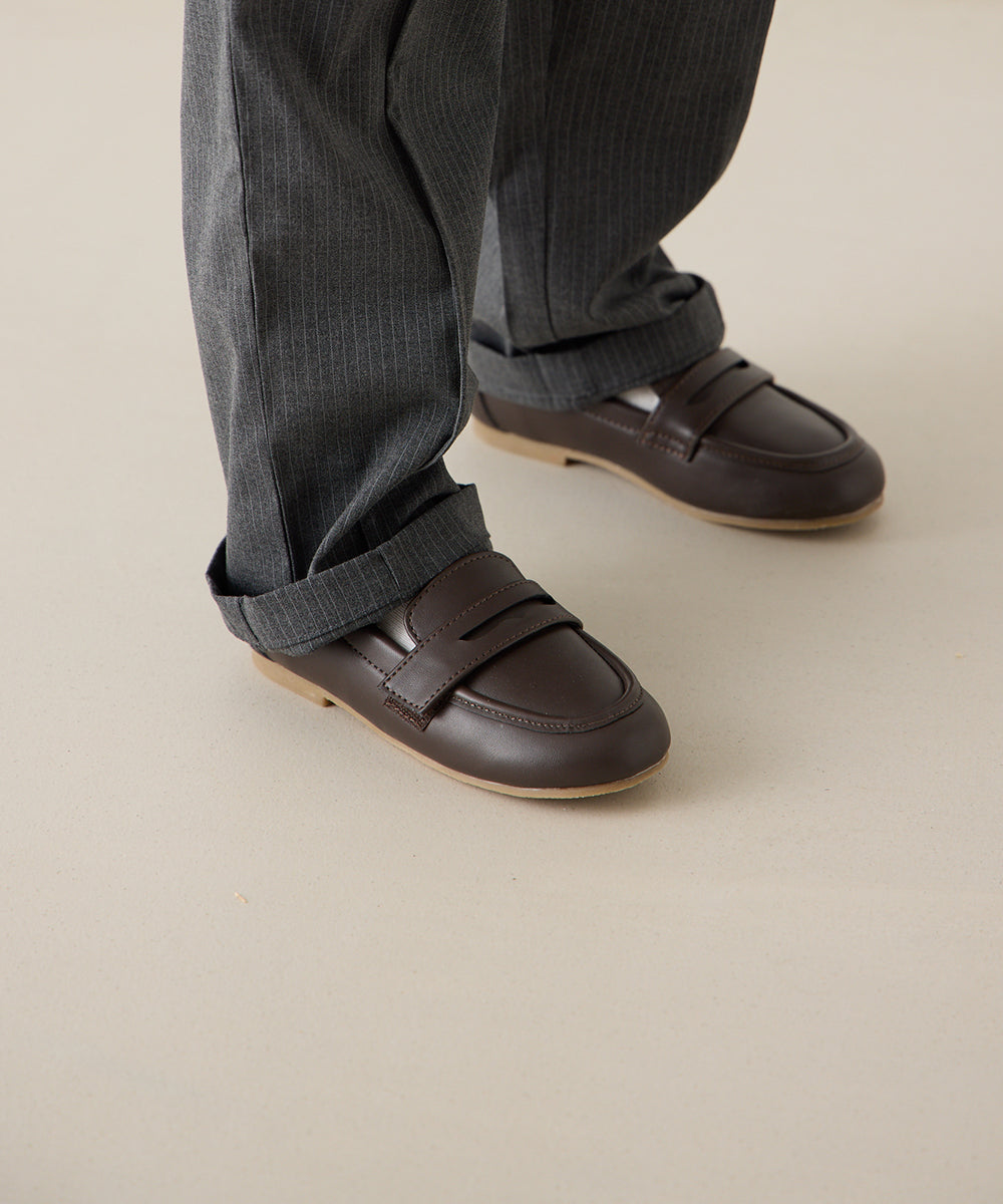 簡単着脱フェイクレザーローファー