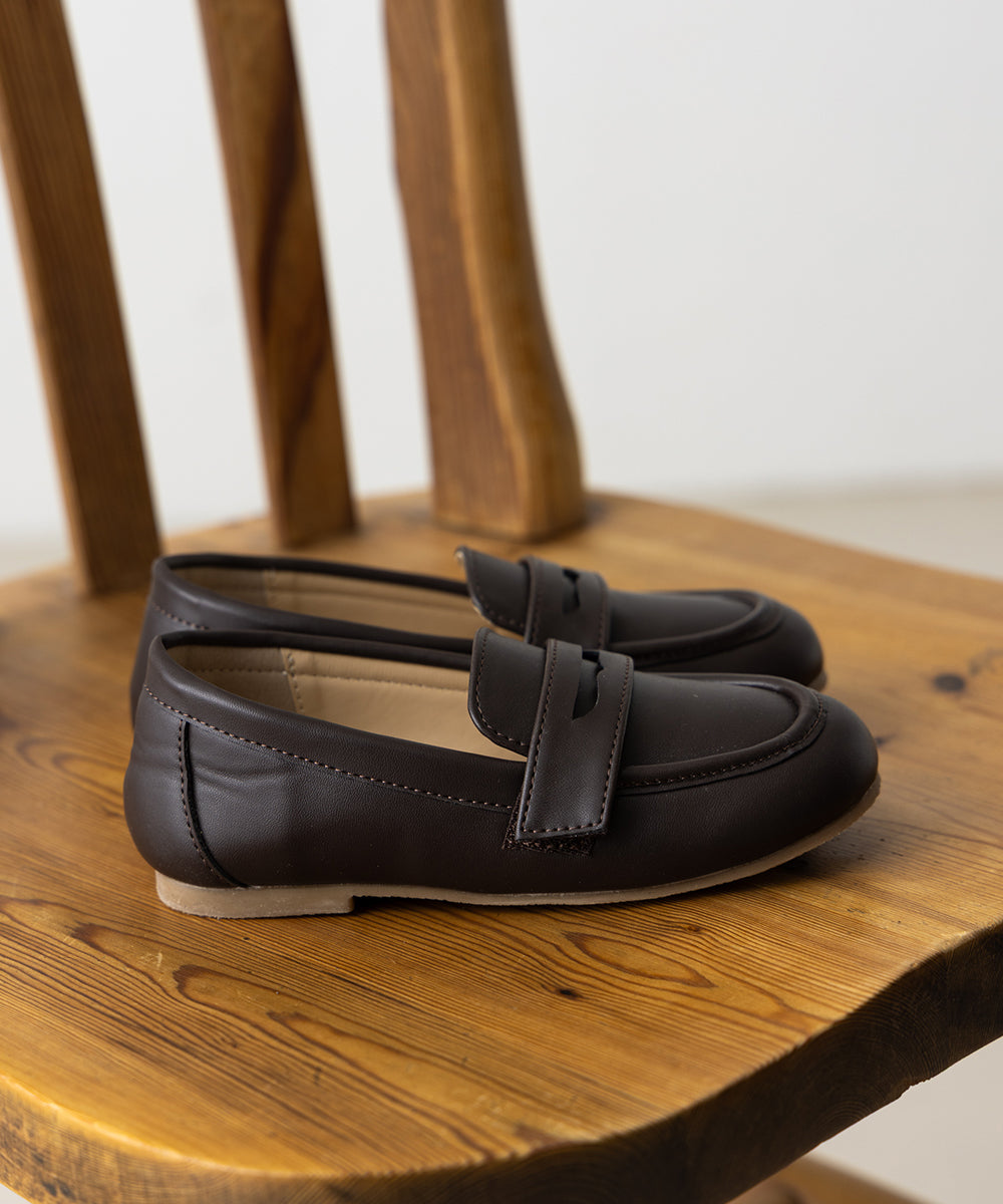 簡単着脱フェイクレザーローファー