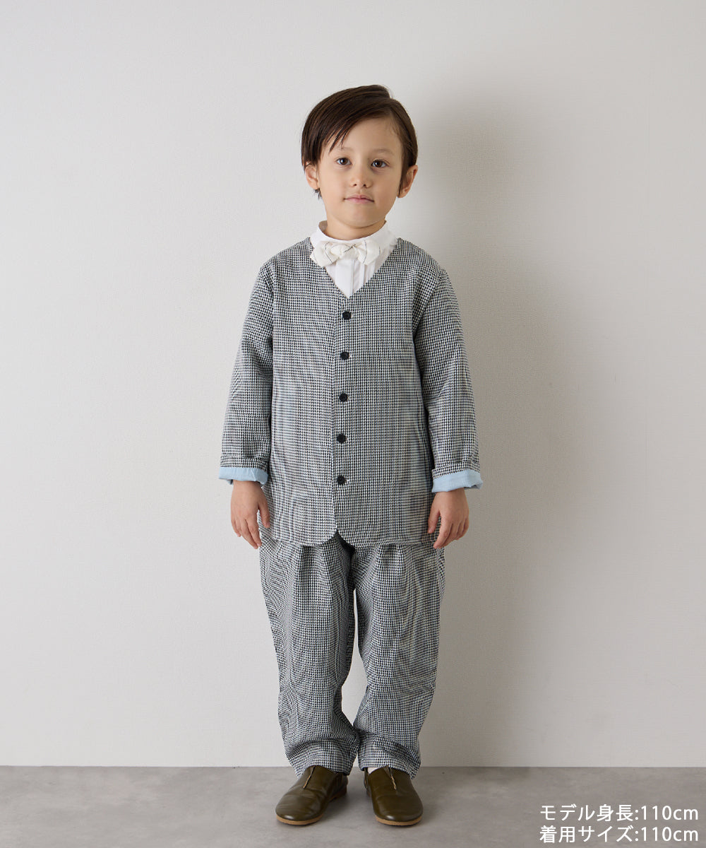 千鳥格子シングルノーカラーセットアップ