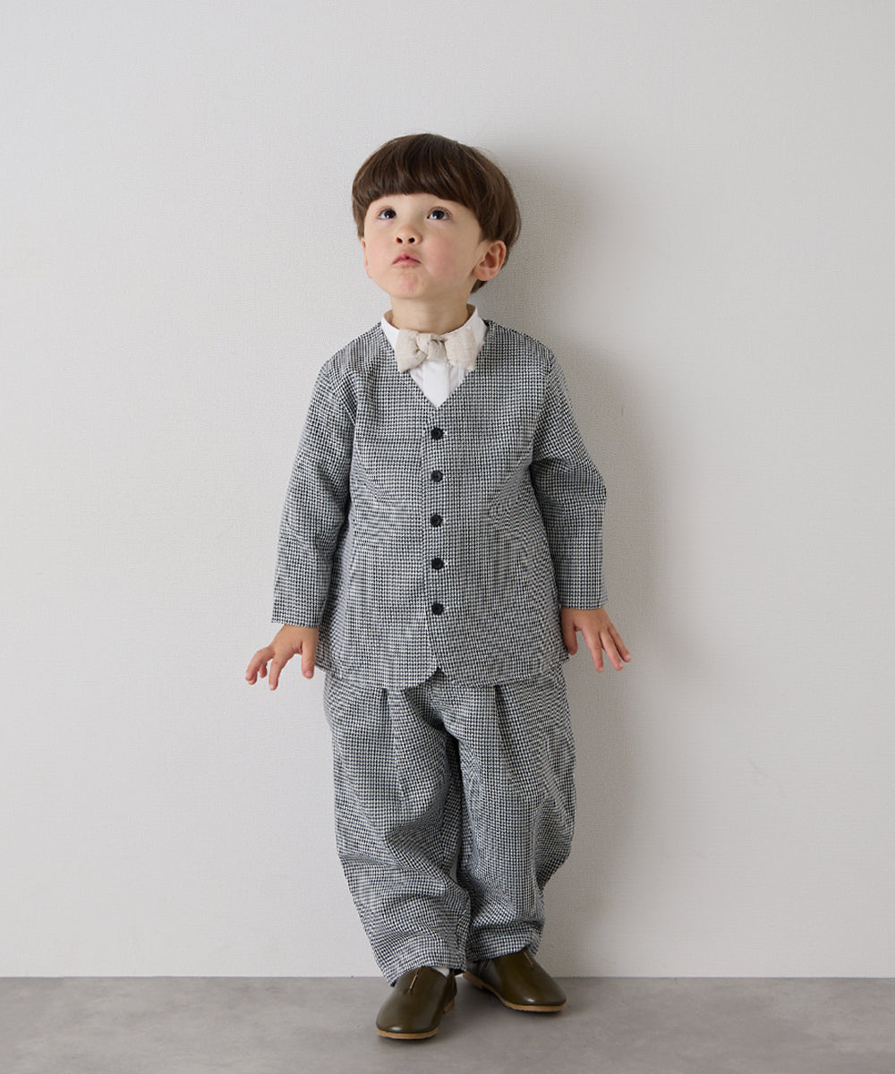 千鳥格子シングルノーカラーセットアップ