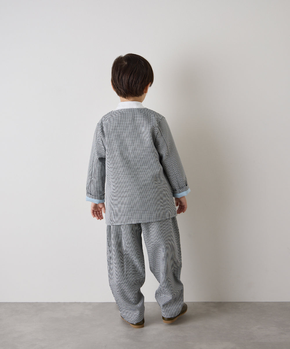 千鳥格子シングルノーカラーセットアップ