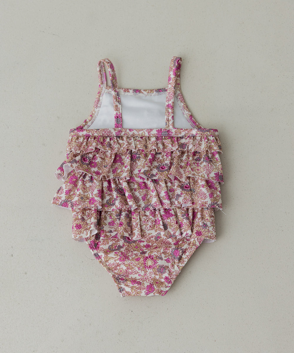 選べる2柄フラワー＆チェックティアードフリルスイムウェア