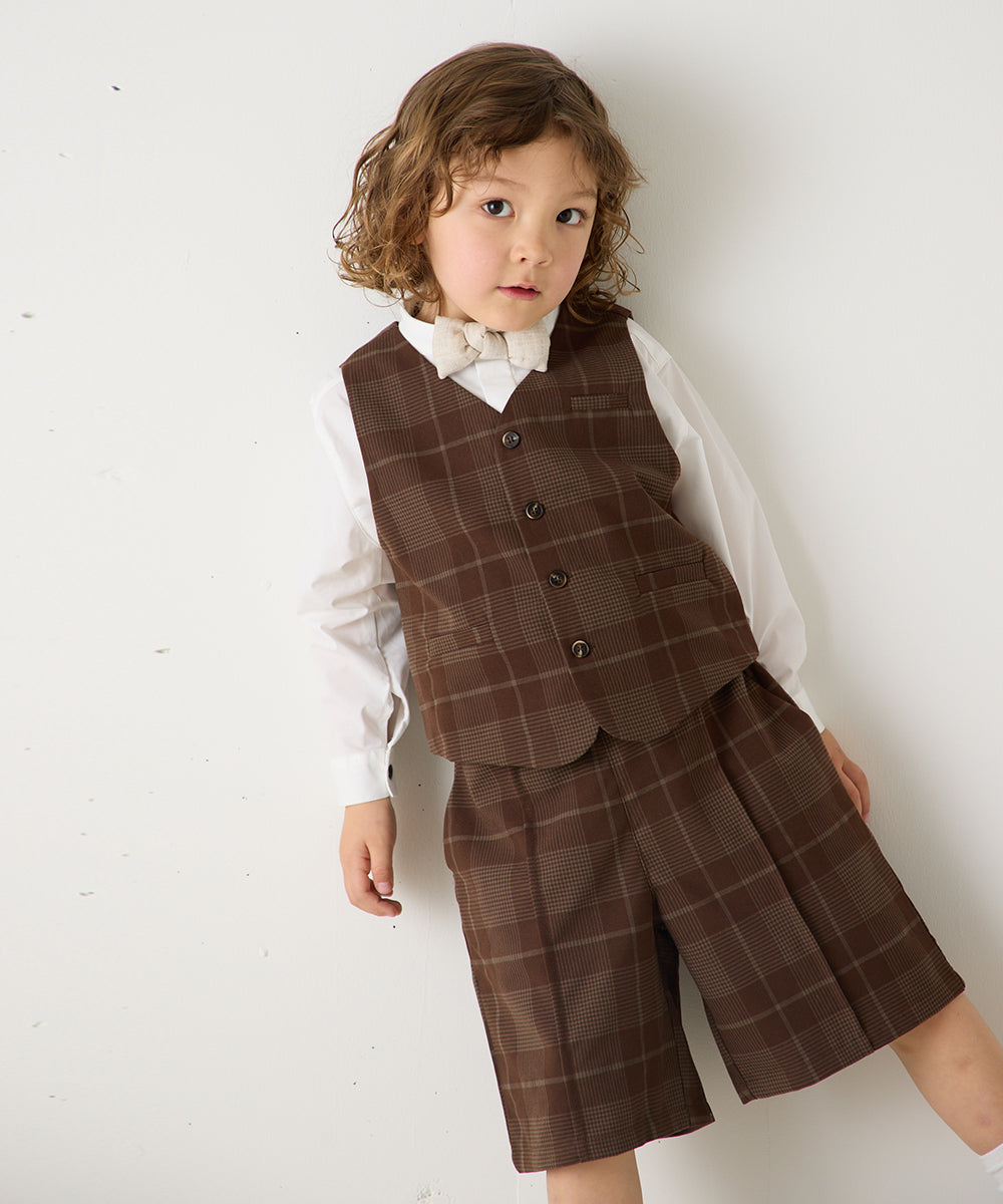 チェックフォーマルベスト