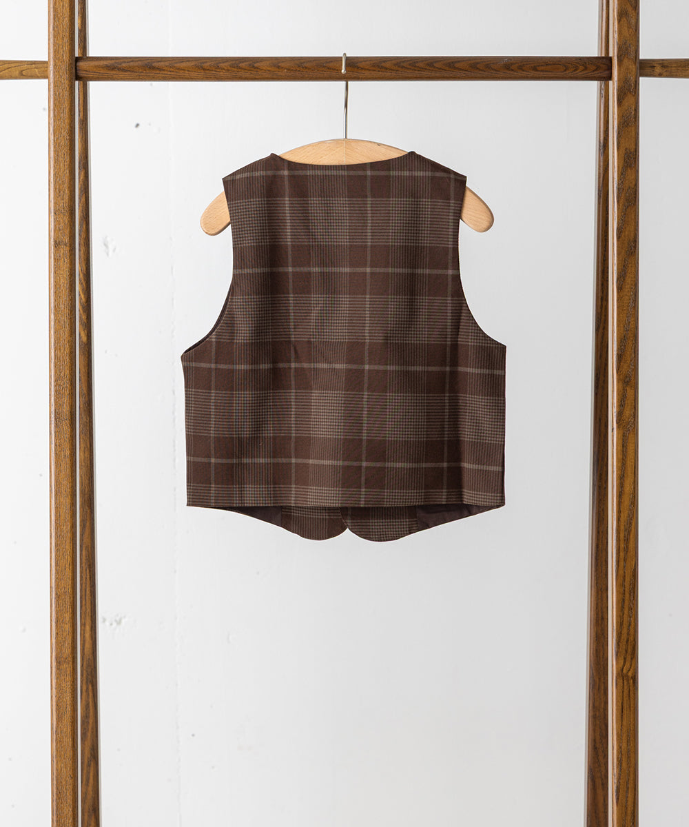 チェックフォーマルベスト