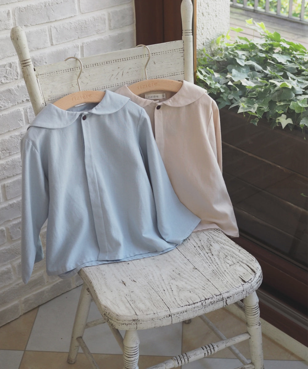 【専用　他者購入不可】Lisiere ゼブラセットアップ　パンツ&ブラウス リネン混セーラーカラーブラウス（ボタン取り外し対応） | rizière