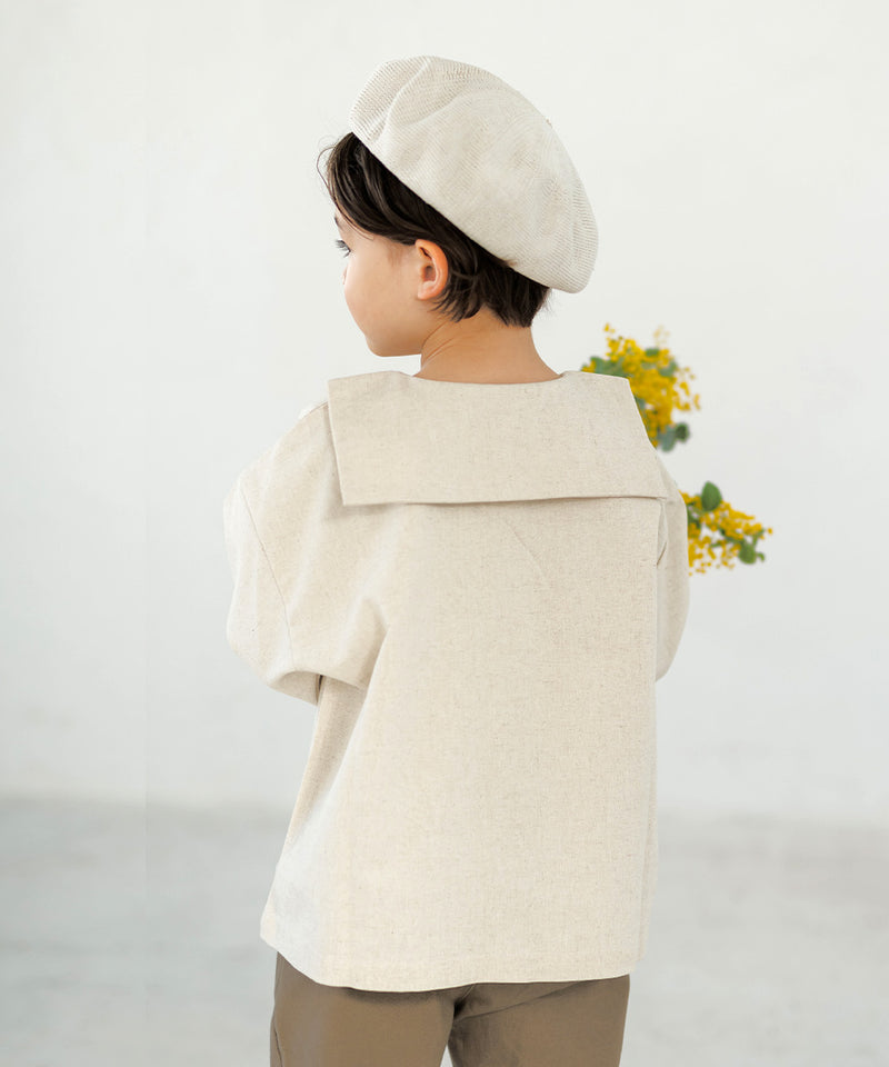 [New] Sailor Collar Natural Blouse