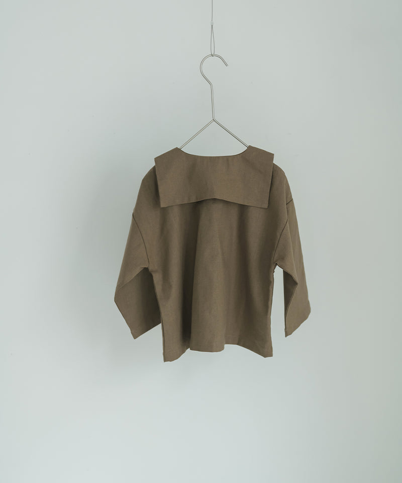 [New] Sailor Collar Natural Blouse
