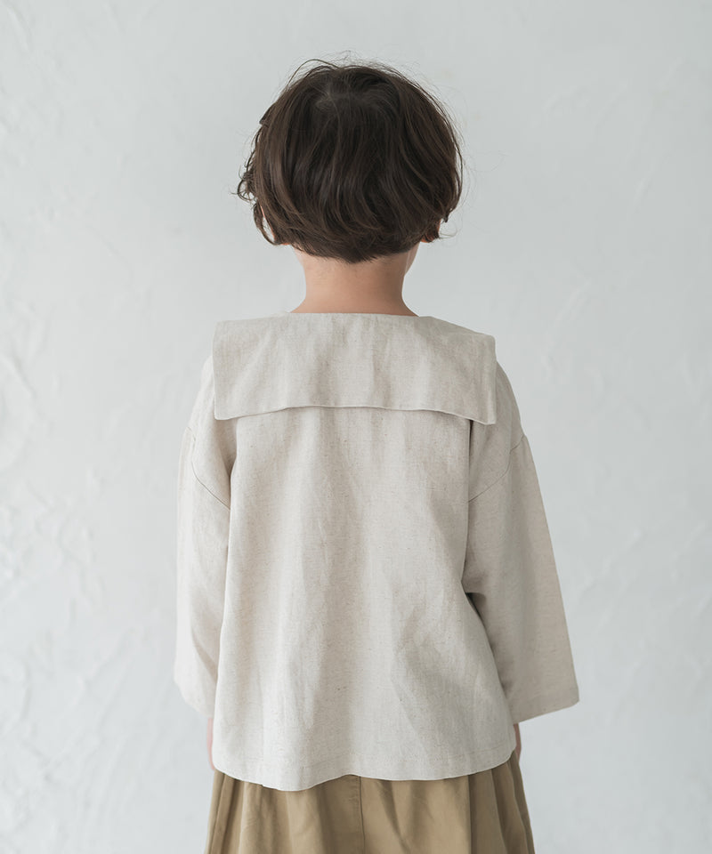 [New] Sailor Collar Natural Blouse