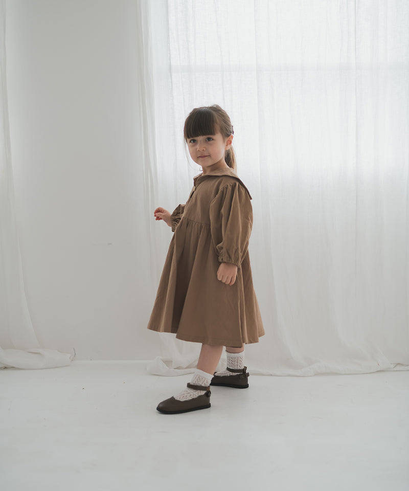 [New] Pure Cotton Sailor Collar Gathered Dress