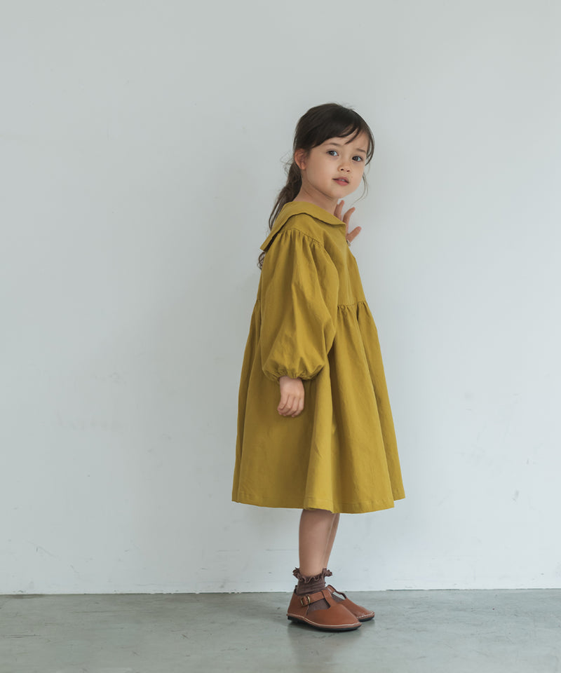 [New] Pure Cotton Sailor Collar Gathered Dress