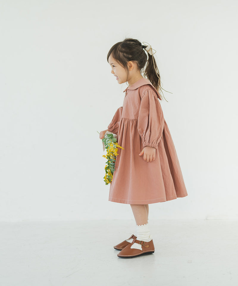 [New] Pure Cotton Sailor Collar Gathered Dress