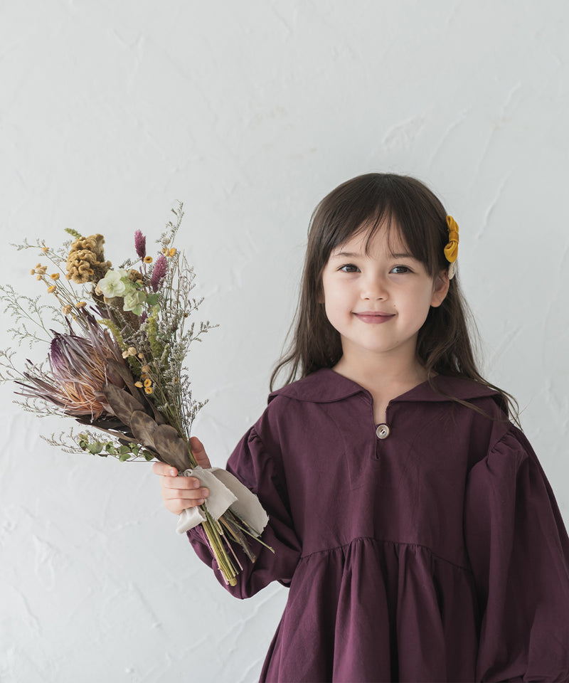 [New] Pure Cotton Sailor Collar Gathered Dress