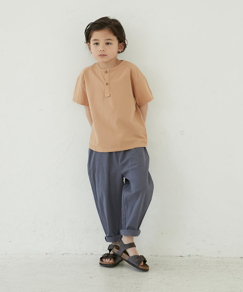 ヘンリーネック裾デザインシャツ
