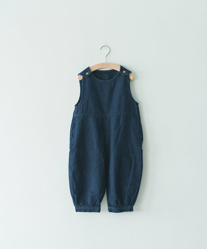 ショルダーボタンデニムサロペット