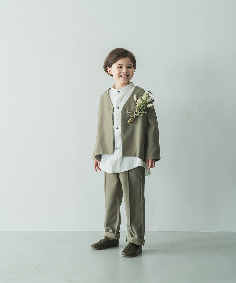 キッズ服男の子用(90cm~)スーツセットアップ khaki beige 120cm